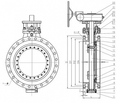 Затворы с тройным эксцентриситетом (трехэксцентриковые) фланцевые